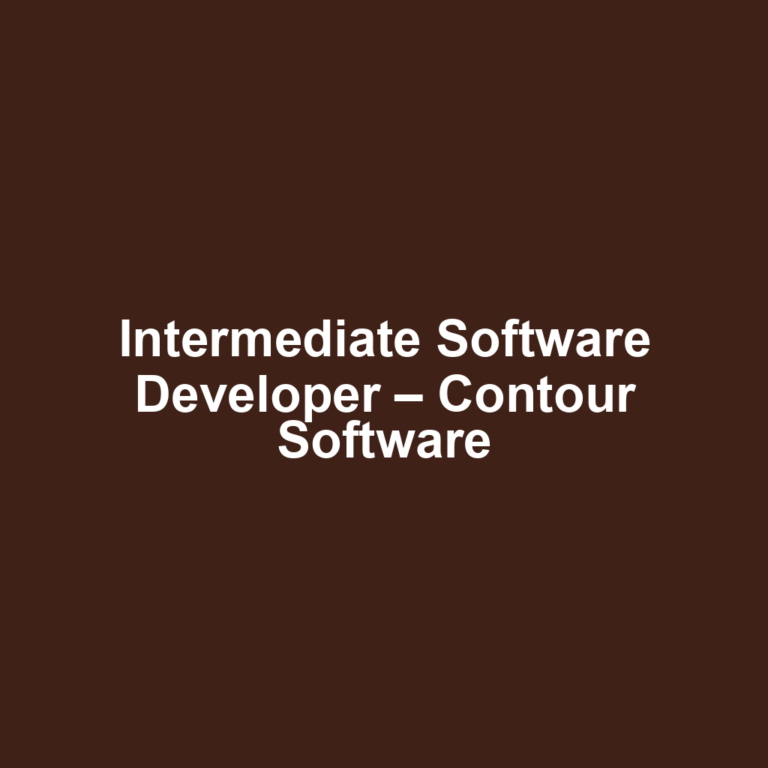 Intermediate Software Developer – Contour Software