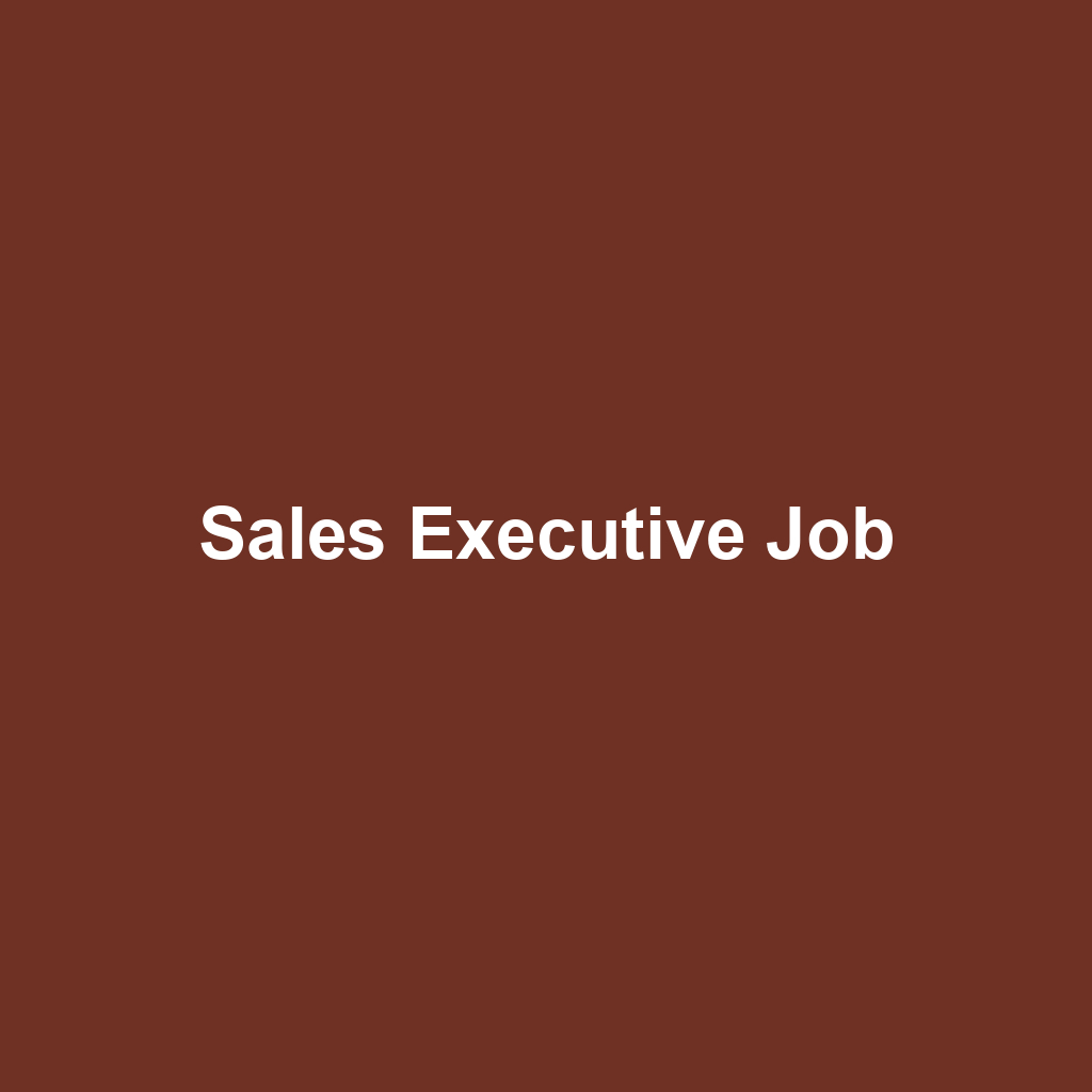 Sales Executive Job