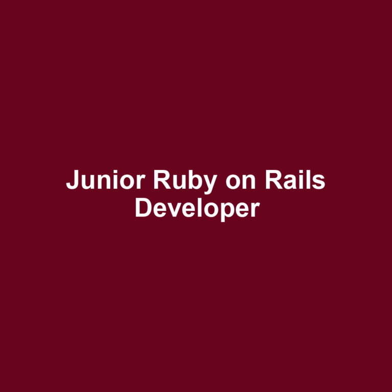 Junior Ruby on Rails Developer