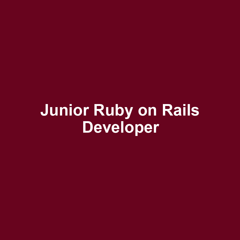 Junior Ruby on Rails Developer