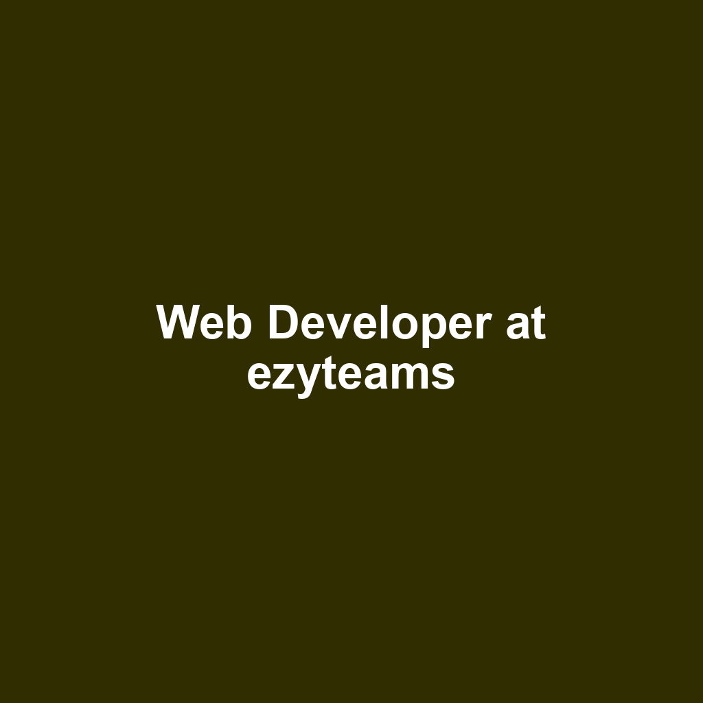 Web Developer at ezyteams