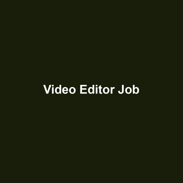 Video Editor Job