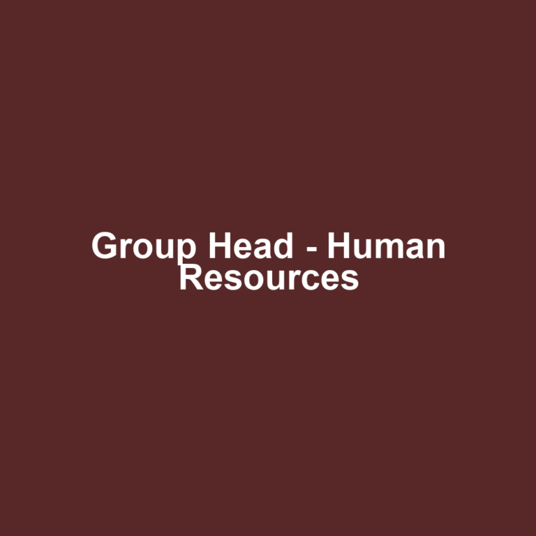 Group Head - Human Resources