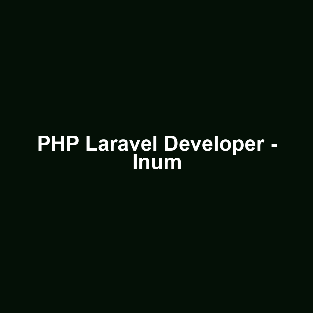 PHP Laravel Developer - Inum