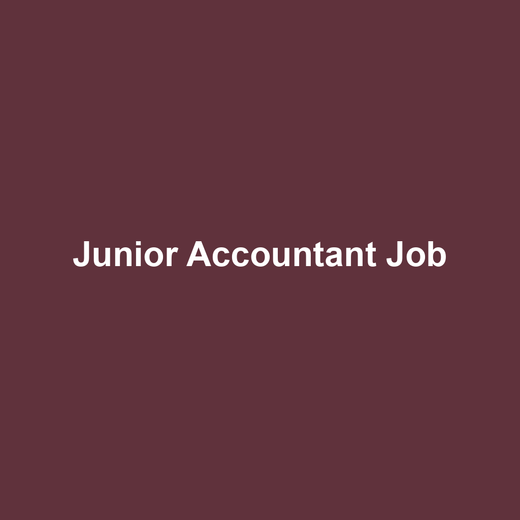 Junior Accountant Job