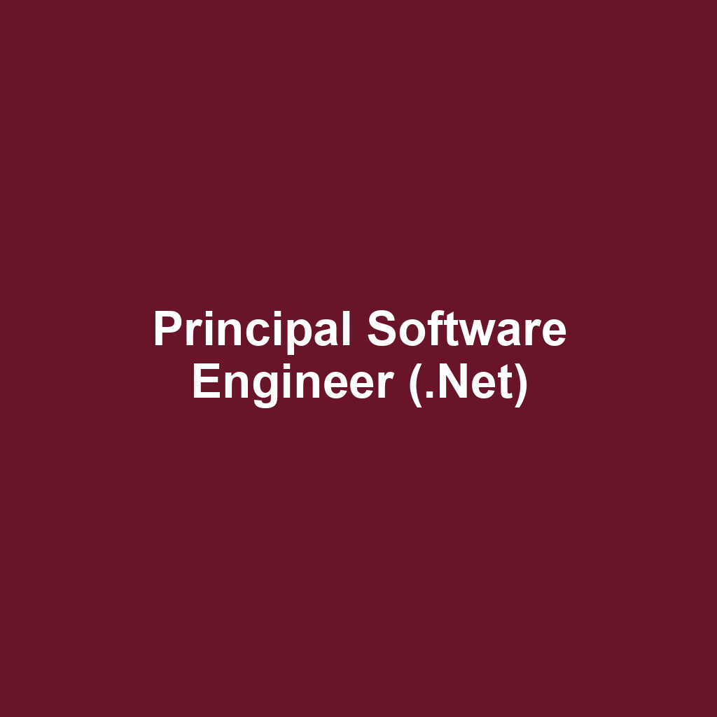 Principal Software Engineer (.Net)