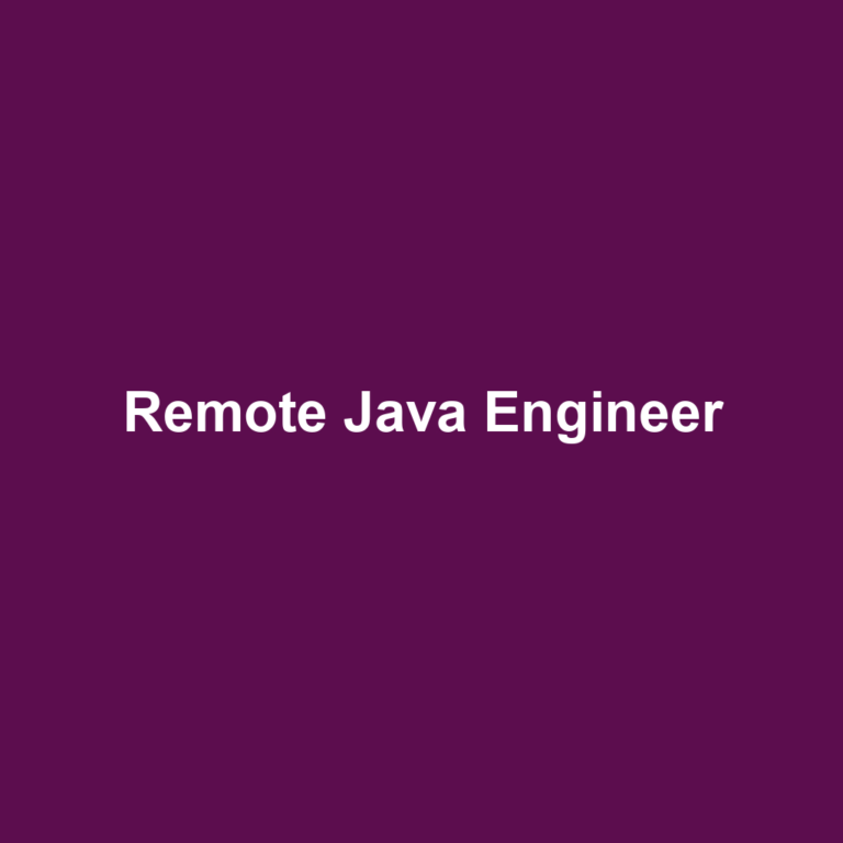 Remote Java Engineer