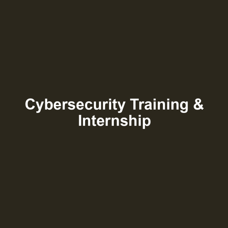 Cybersecurity Training & Internship