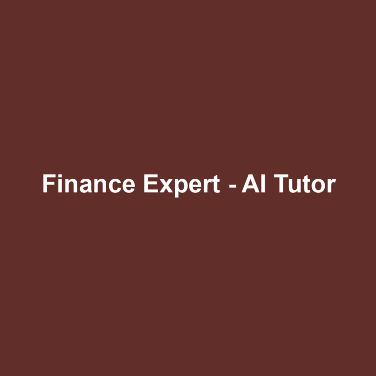 Finance Expert - AI Tutor