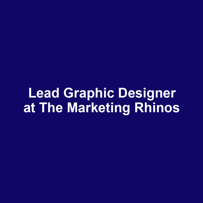 Lead Graphic Designer at The Marketing Rhinos