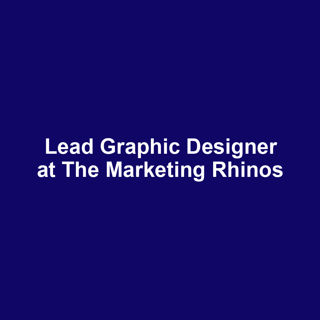 Lead Graphic Designer at The Marketing Rhinos