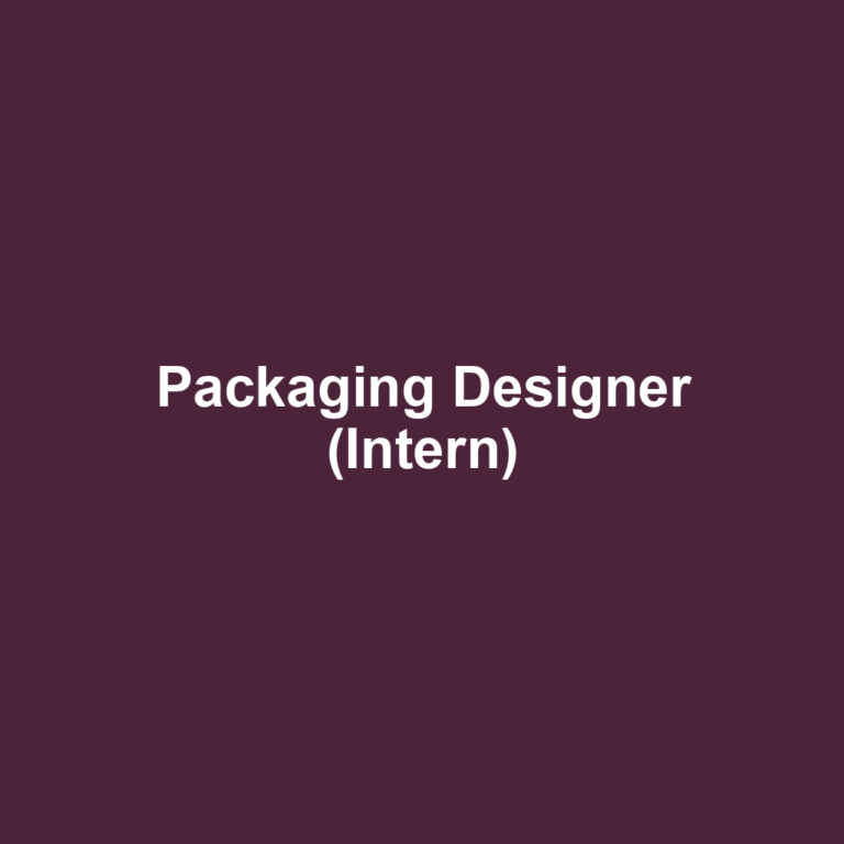 Packaging Designer (Intern)