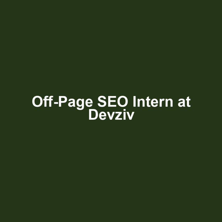 Off-Page SEO Intern at Devziv