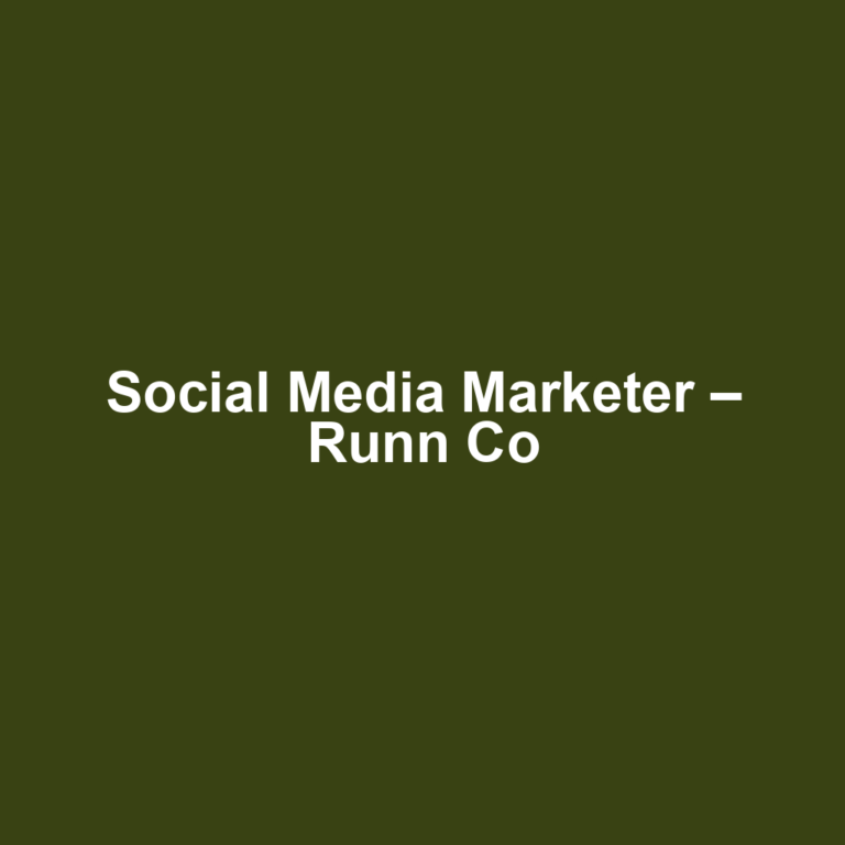 Social Media Marketer – Runn Co