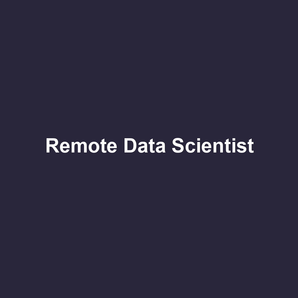 Remote Data Scientist