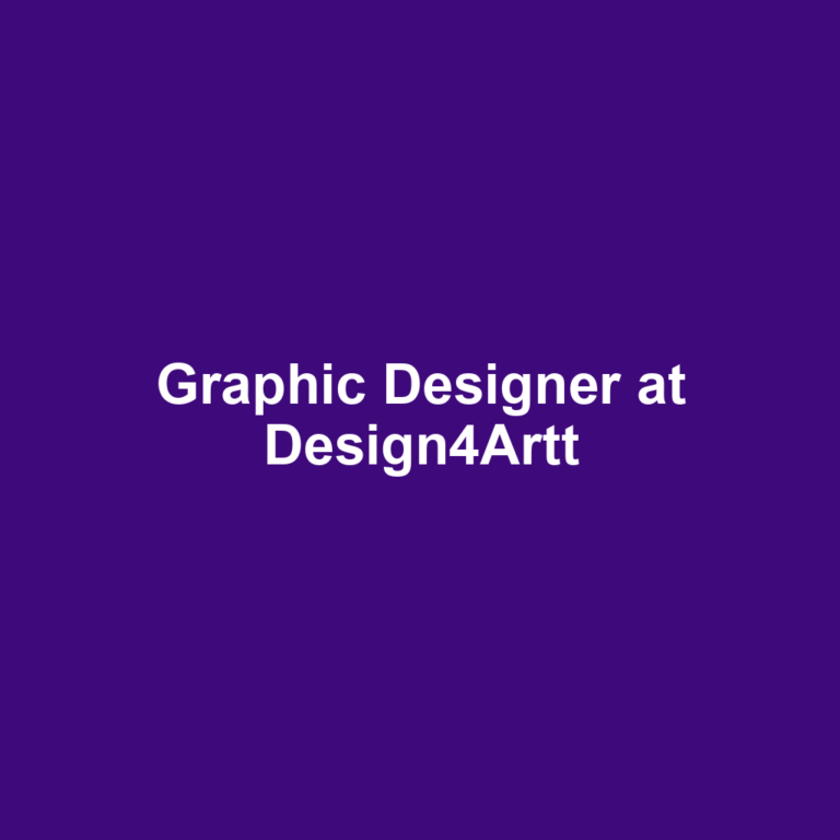 Graphic Designer at Design4Artt