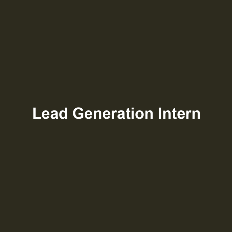 Lead Generation Intern